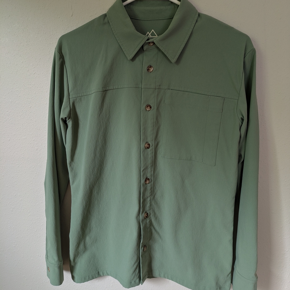 Green Button Down Shirt with Relaxed Fit